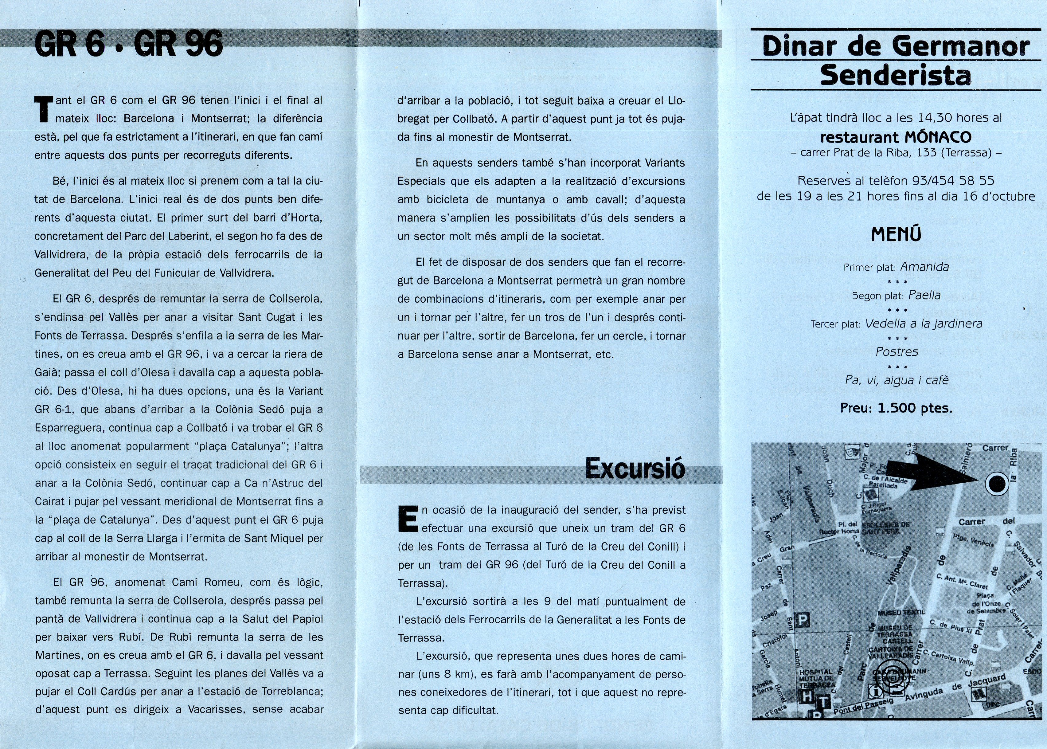 GR 6 GR 96 Barcelona - Montserrat : Inauguració de la rehabilitació : 18 d'octubre de 1997 - Miniatura 2